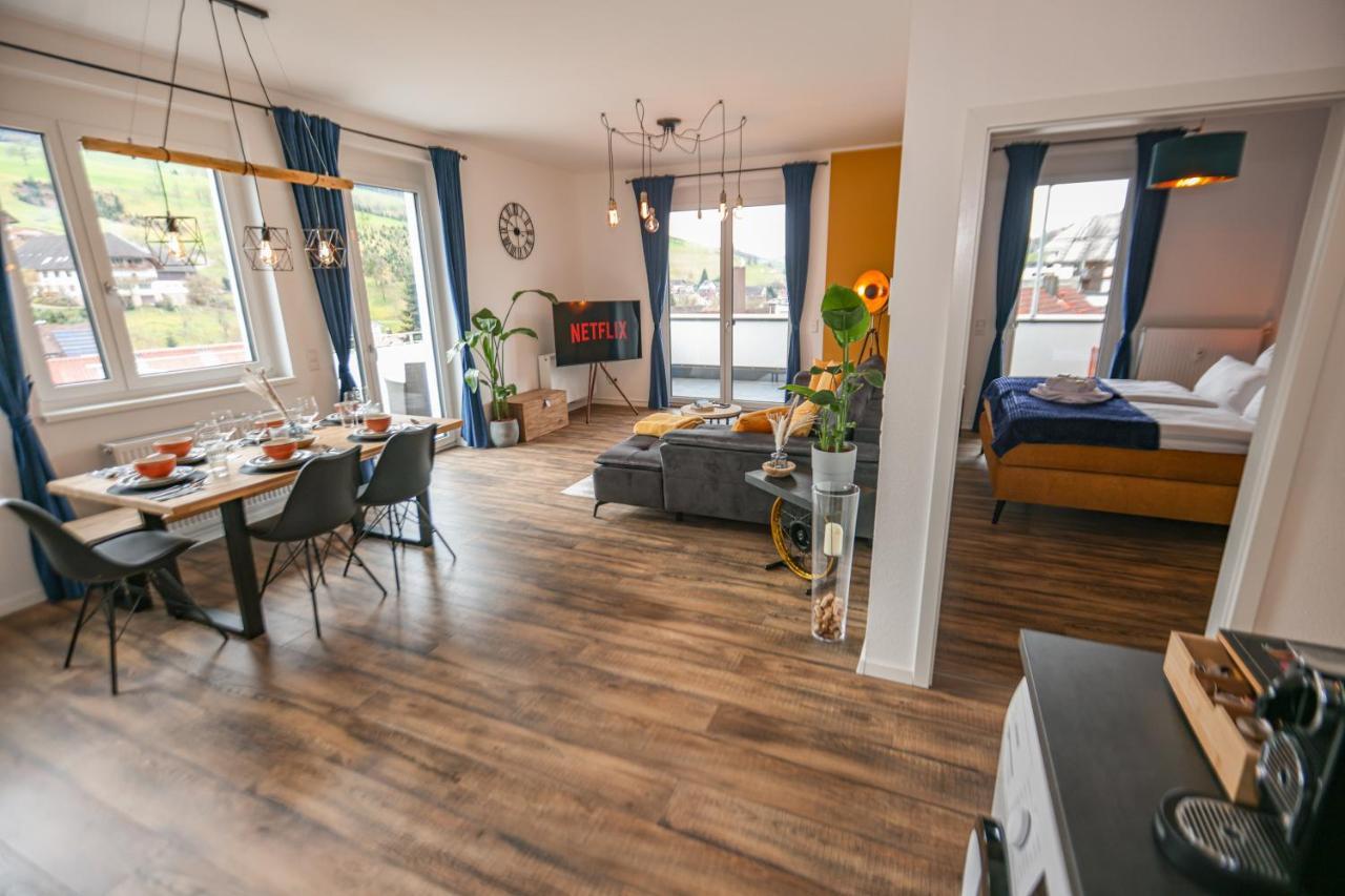Ferienwohnung Penthouse I 106 Qm I 2 Balkone I Boxspring I Nespresso I Parkplatz Oberharmersbach Exterior foto